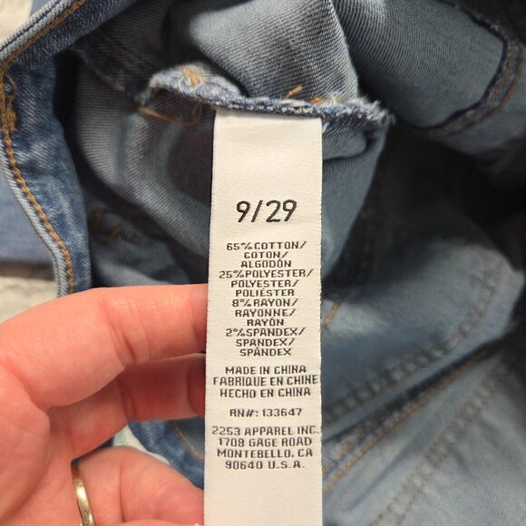 Celebrity Pink Regeneration 9/29 Light Wash Denim Blue Cargo Bootcut Jeans(Flaw) - Picture 11 of 13